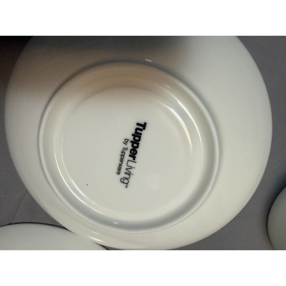 Vintage TupperLiving by Tupperware Ceramic Cup & Saucer Set (Set of 2 Pairs)